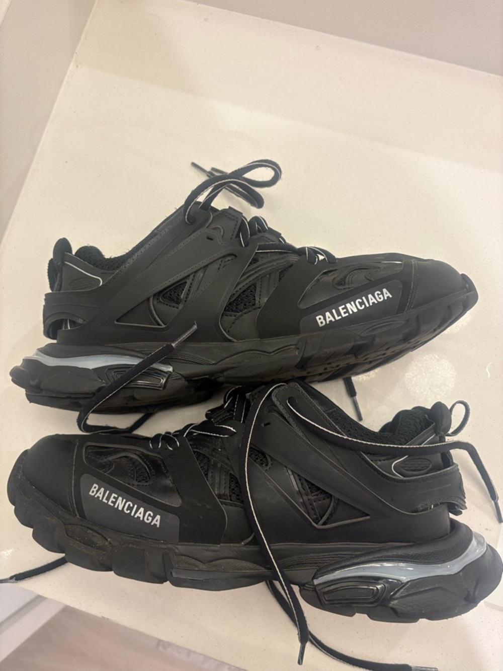 Balenciaga Black Layered Track Trainers with Reflective Trim - Picture 5 of 8